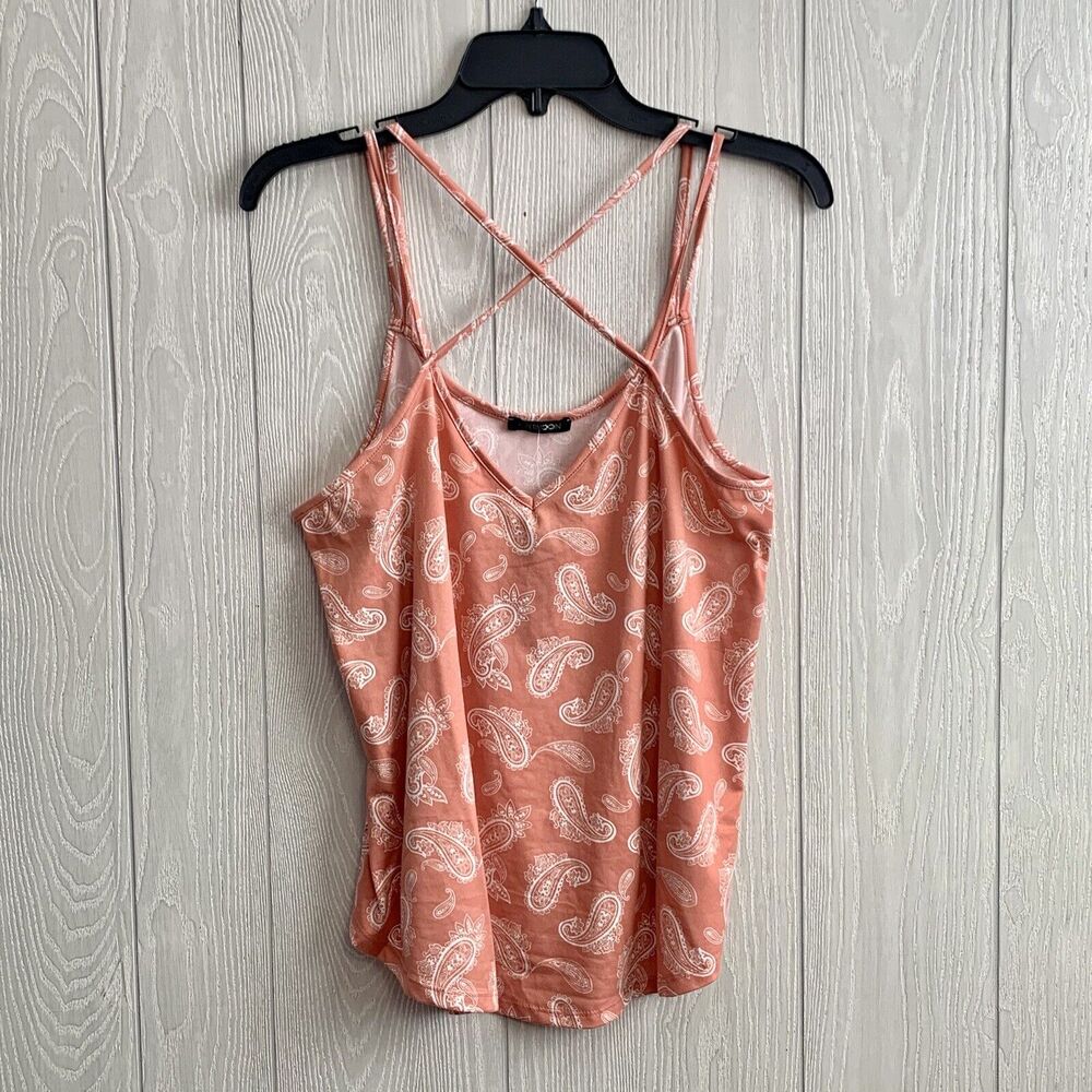 Papermoon Pink Cross Strap Tank Paisley LP NWT